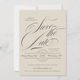 Formal Elegant Calligraphy Wedding Website Photo Save The Date