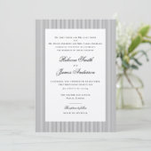 Formal Elegant Classic Black Stripes Wedding Einladung (Stehend Vorderseite)