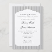 Formal Elegant Classic Black Stripes Wedding Einladung (Vorderseite)