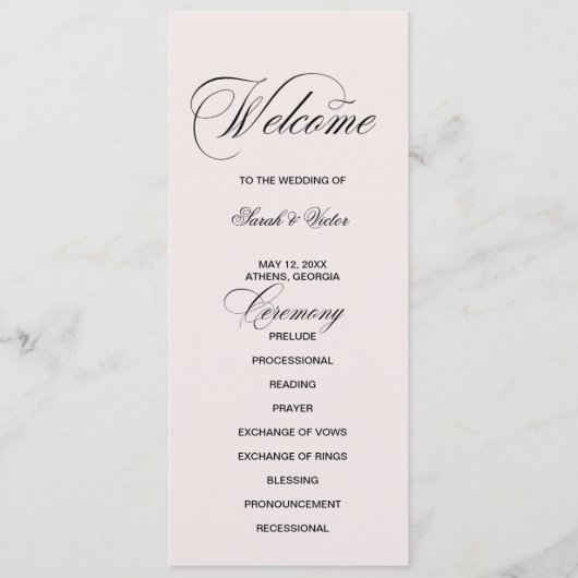 Formal Elegant double side program card Programm (Vorderseite)