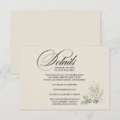 Formal Elegant Enclosure Card Details Begleitkarte (Vorne/Hinten)
