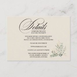 Formal Elegant Enclosure Card Details Begleitkarte