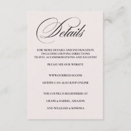 Formal Elegant Enclosure Card Details Begleitkarte