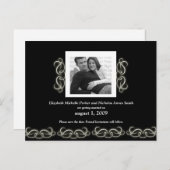 Formal Elegant Floral Save the Date Schwarz-weiß Ankündigungspostkarte (Vorne/Hinten)