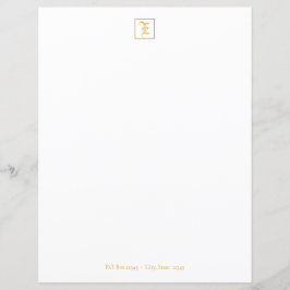 Formal Elegant Gold Monogram Letter Sheet