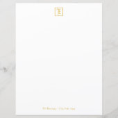 Formal Elegant Gold Monogram Letter Sheet (Vorderseite)