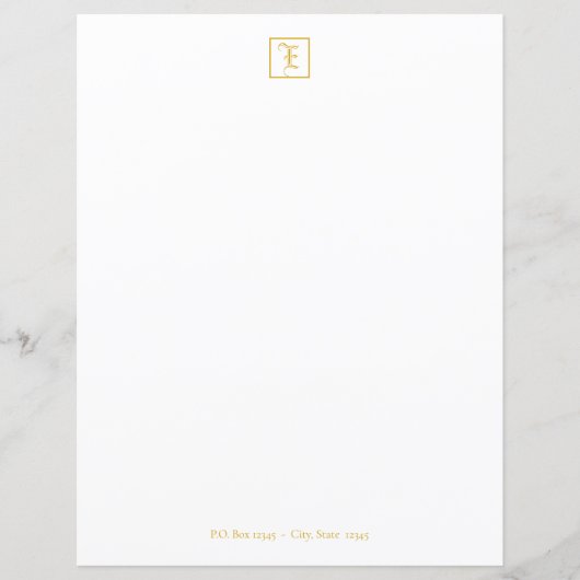 Formal Elegant Gold Monogram Letter Sheet (Vorderseite)