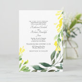 Formal & elegant Hochzeitsgelbe Wildblume Einladung (Stehend Vorderseite)