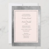 Formal & elegant Hochzeitsrosa & Silber Einladung (Vorderseite)