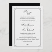 Formal Elegant Monogram | Einladung zur Hochzeit (Vorne/Hinten)
