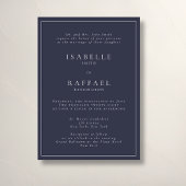 Formal Elegant Navy Multiple Location Wedding Einladung