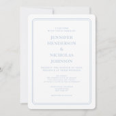 Formal Elegant Powder Blue Wedding Einladung (Vorderseite)