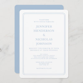 Formal Elegant Powder Blue Wedding Einladung