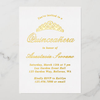 Formal Elegant Quinceanera Folieneinladung