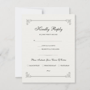 Formal Elegant RSVP-Karte mit Wahlmöglichkeit RSVP Karte