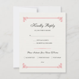 Formal Elegant | RSVP-Karte mit Wahlmöglichkeit RSVP Karte