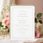 Formal Elegant Sage Green Wedding Einladung