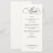 Formal Elegant Script Wedding Menu (Vorne/Hinten)