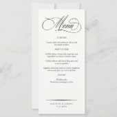 Formal Elegant Script Wedding Menu (Vorderseite)