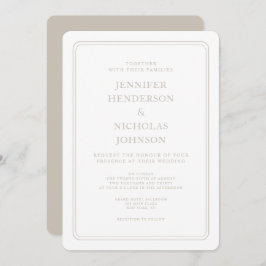 Formal Elegant Taupe Wedding Einladung