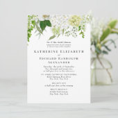 Formal Elegant White Floral Bride Eltern Einladung (Stehend Vorderseite)