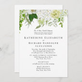 Formal Elegant White Floral Bride Eltern Einladung (Vorne/Hinten)