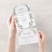 Formal Elegante Botanische Hochzeit All In One Einladung (Abreißen)