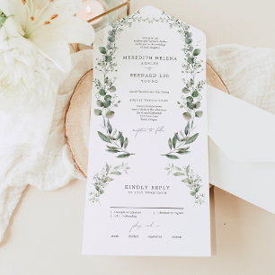 Formal Elegante Botanische Hochzeit All In One Einladung