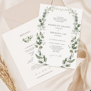 Formal elegante botanische Hochzeiten Details und Einladung