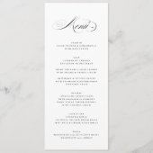 Formal Elegante Calligrafy Black Krawatte Hochzeit Menükarte (Vorderseite)