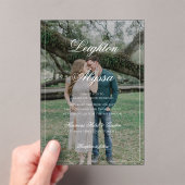 Formal Elegante Calligrafy Foto Overlay Wedding Acryleinladungen (Insitu (Handheld))
