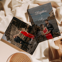 Formal Elegante Calligrafy Foto Overlay Wedding Einladung