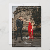 Formal Elegante Calligrafy Foto Overlay Wedding Einladung (Rückseite)