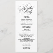 Formal Elegante doppelseitige Programmkarte Programm (Rückseite)