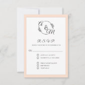 Formal Elegante einfache, moderne Blush Pink Hochz RSVP Karte (Vorderseite)