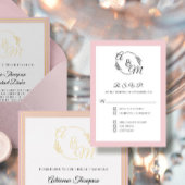 Formal Elegante einfache moderne, rosa Hochzeit RSVP Karte