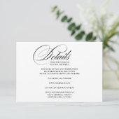 Formal Elegante Einschließungskarte Details Begleitkarte (Stehend Vorderseite)