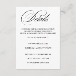 Formal Elegante Einschließungskarte Details Begleitkarte