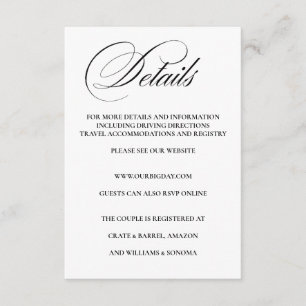 Formal Elegante Einschließungskarte Details Begleitkarte