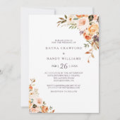 Formal Elegante Illustrierte Blumenhochzeit Einladung (Vorderseite)
