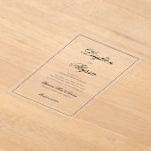 Formal elegante Kalligrafie Clear Overlay Hochzeit Acryleinladungen (Ablage )