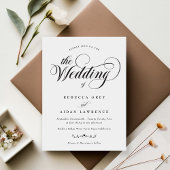 Formal Elegante Kalligrafie Schwarz-Weiß-Hochzeit Einladung