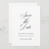 Formal elegante Kalligraphie für elegante Hochzeit Save The Date (Vorne/Hinten)