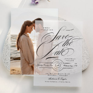 Formal Elegante Kalligraphie Schwarze Krawatte Sav Pergament Einladungen