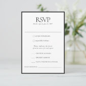 Formal Elegante klassische Schwarz-Rahmen-Hochzeit RSVP Karte (Stehend Vorderseite)