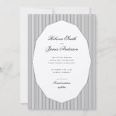 Formal Elegante klassische Schwarze Streifen Hochz Save The Date (Vorderseite)