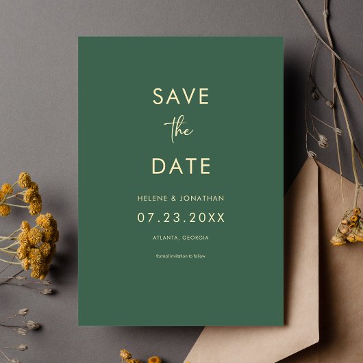 Formal Elegante Minimalistisch Moderne Hochzeit Save The Date
