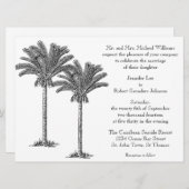 Formal Elegante Palme Tree Tropical Island Hochzei Einladung (Vorne/Hinten)