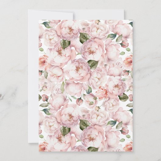 Formal Elegante Rosa Blütenbraun Quinceanera Einladung (Rückseite)