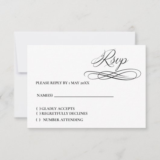 Formal Elegante RSVP-Karte RSVP Karte (Vorderseite)